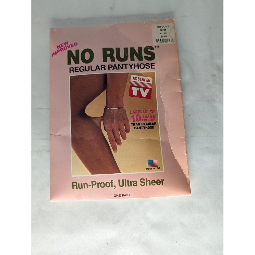 TriStar No Runs Pantyhose Womens XL Beige Nude Run-Proof Ultra Sheer TV